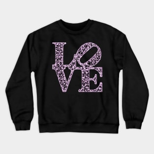 Magenta Glow Low Poly LOVE Crewneck Sweatshirt